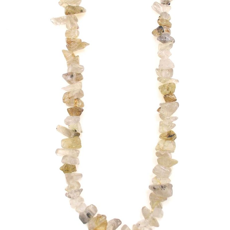 Golden Rutilated Quartz Stone Chip 35" Strand