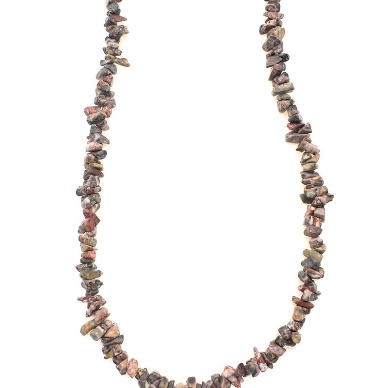 Leopard Skin Jasper Stone Chip 36" Strand