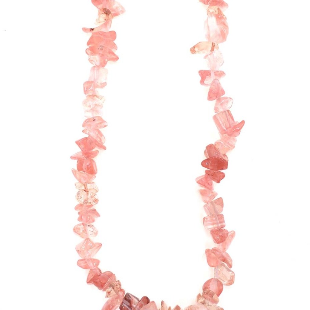 Cherry Quartz Stone Chip 33" Strand