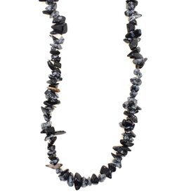Snowflake Obsidian Stone Chip 32" Strand