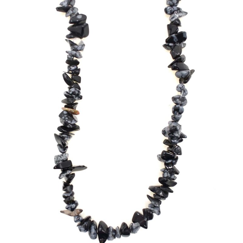 Snowflake Obsidian Stone Chip 32" Strand