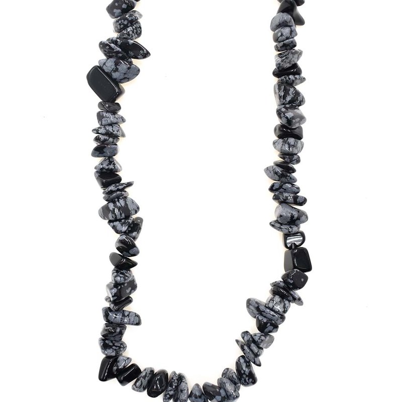 Snowflake Obsidian Stone Chip 36" Strand