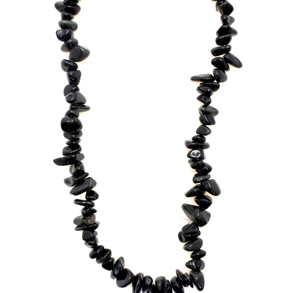 Obsidian  Stone Chip 36" Strand