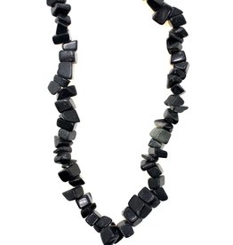 Obsidian  Stone Chip 34" Strand