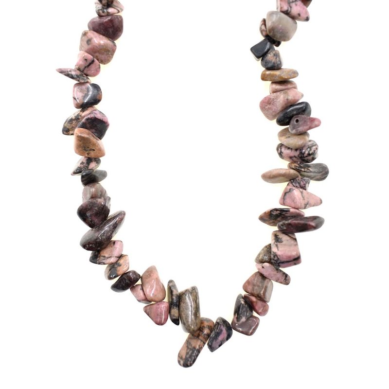 Pink Zebra Jasper Stone Chip 36" Strand