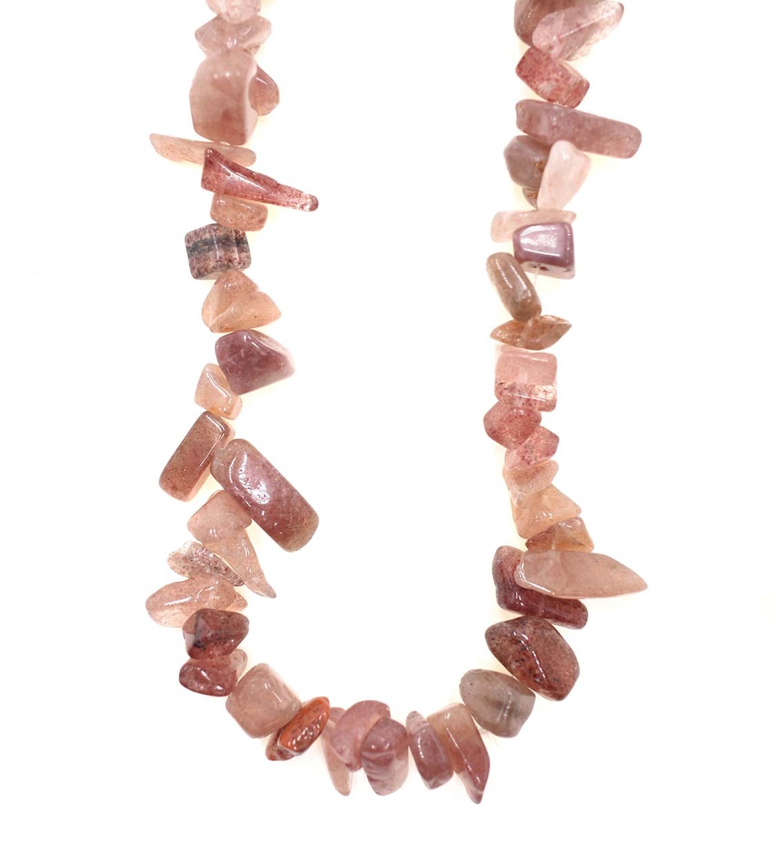 Strawberry Quartz Stone Chip 36" Strand Bead World Incorporated