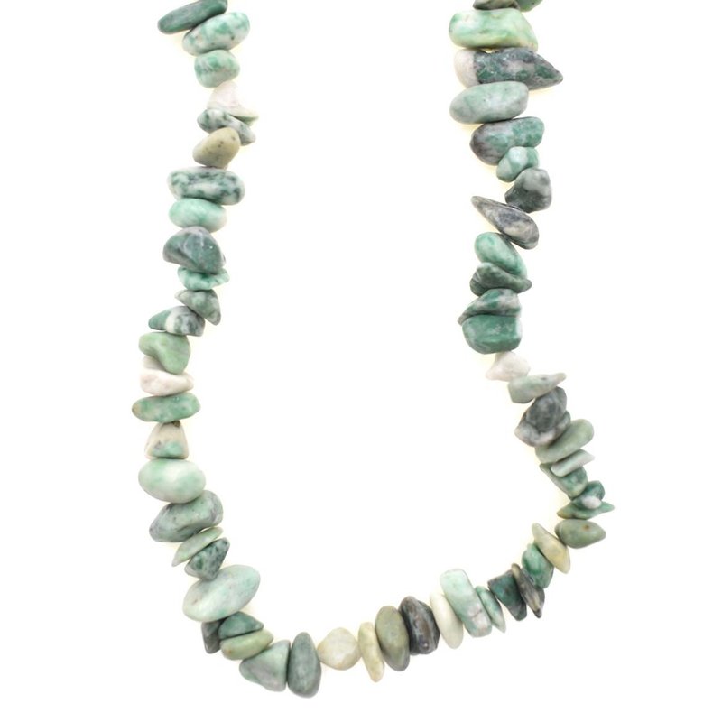 Green Spotted Jasper  Stone Chip 36" Strand