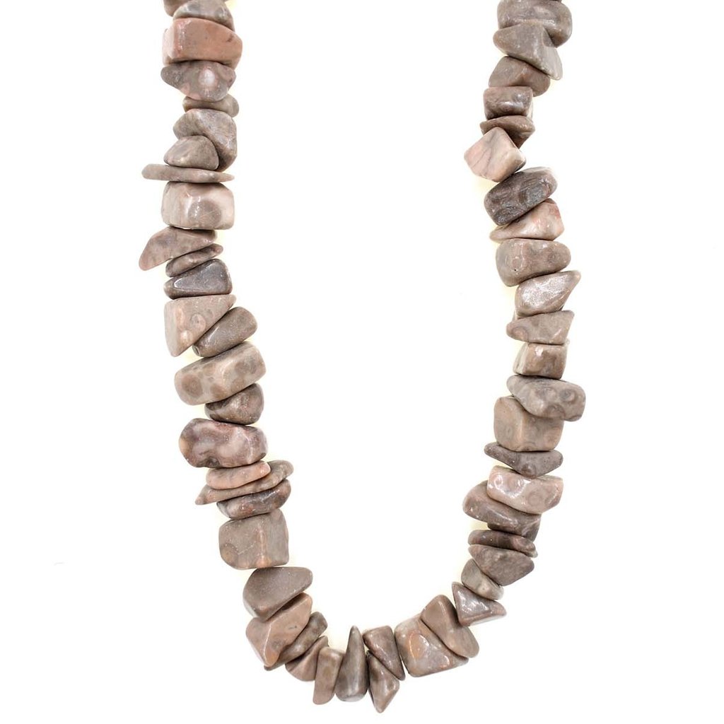 Flower Jasper Stone Chip 36" Strand