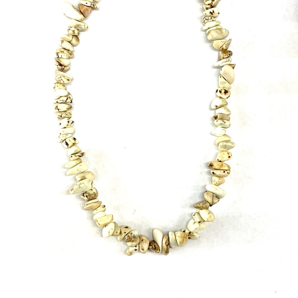 Ivory Brown Jasper Stone Chip 32" Strand