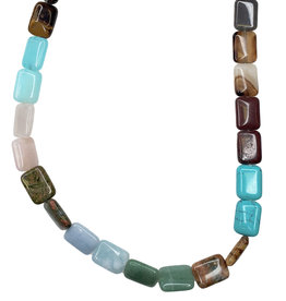 Bead World Assorted Natural Stones - Square Shaped 16mm 16" Strand