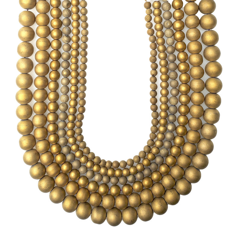 Druzy Bead Gold 16" Strand
