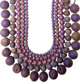 Druzy Bead Purple 16" Strand
