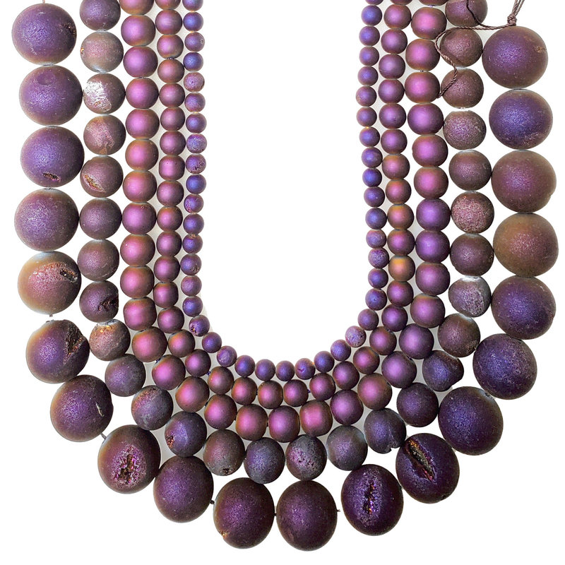 Druzy Bead Purple 16" Strand
