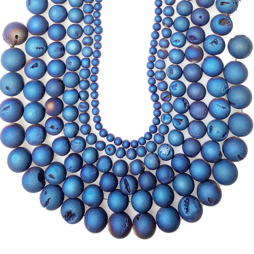 Druzy Bead Blue 16" Strand