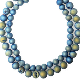 Druzy Bead Blue Green 16" Connected Strand