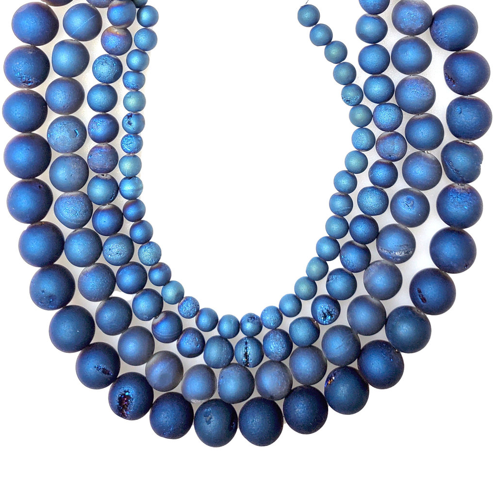 Druzy Bead Blue 16" Connected Strand