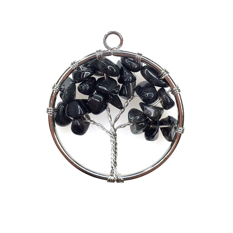 Tree of Life Black Onyx 1" Pendant