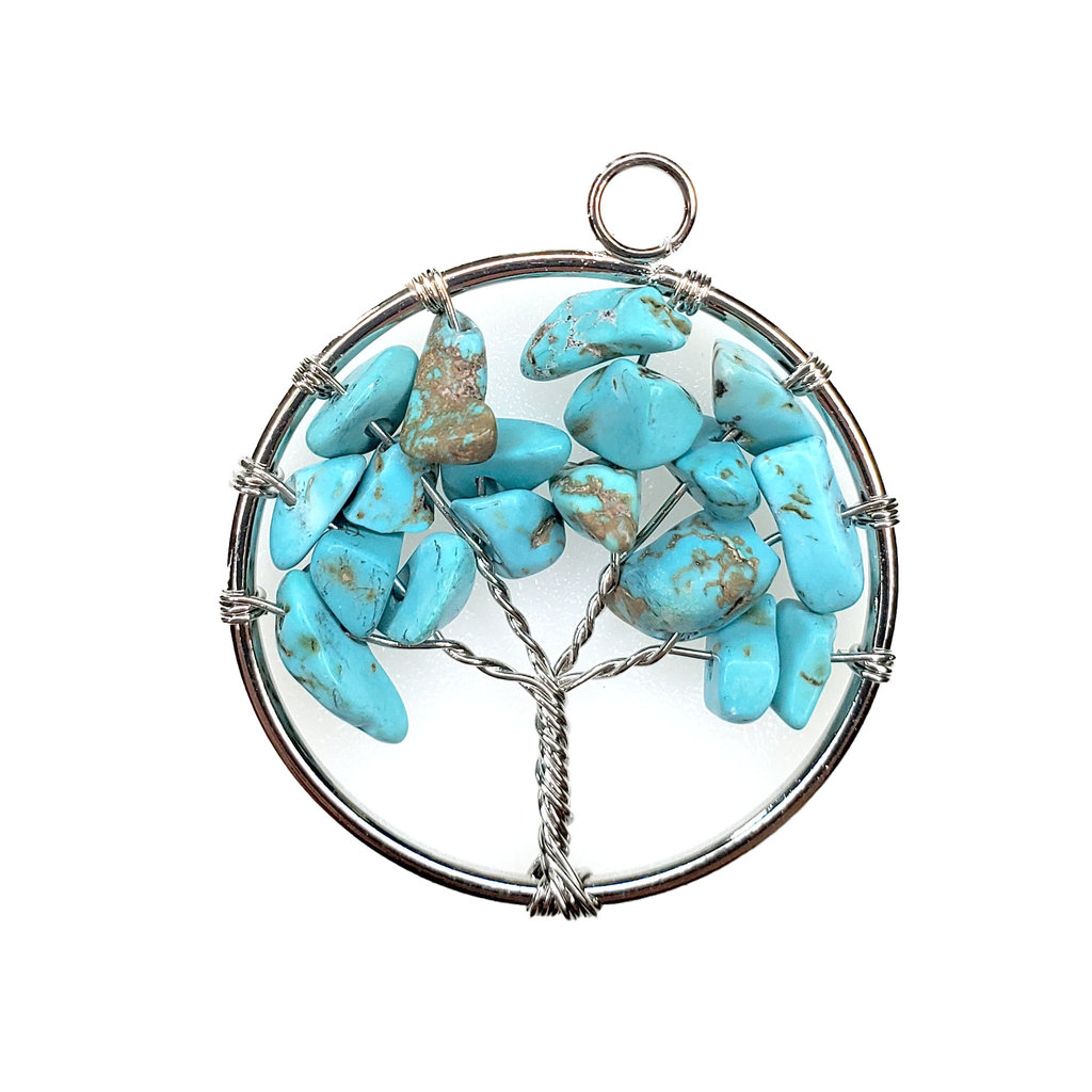 Tree of Life Turquoise 1" Pendant