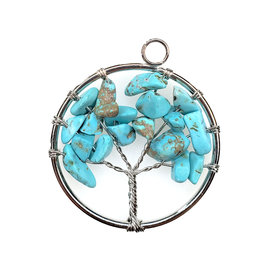 Tree of Life Turquoise 1" Pendant