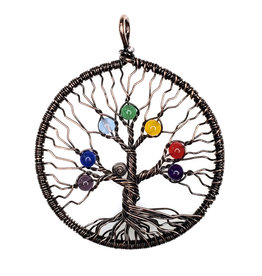 Tree of Life Copper Chakra 2" Pendant
