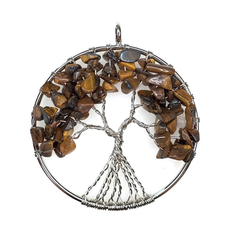 Tree of Life Tiger Eye 2" Pendant