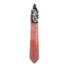 Hexagonal Cherry Quartz 2" Pendant