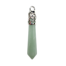 Hexagonal Green Aventurine 2" Pendant