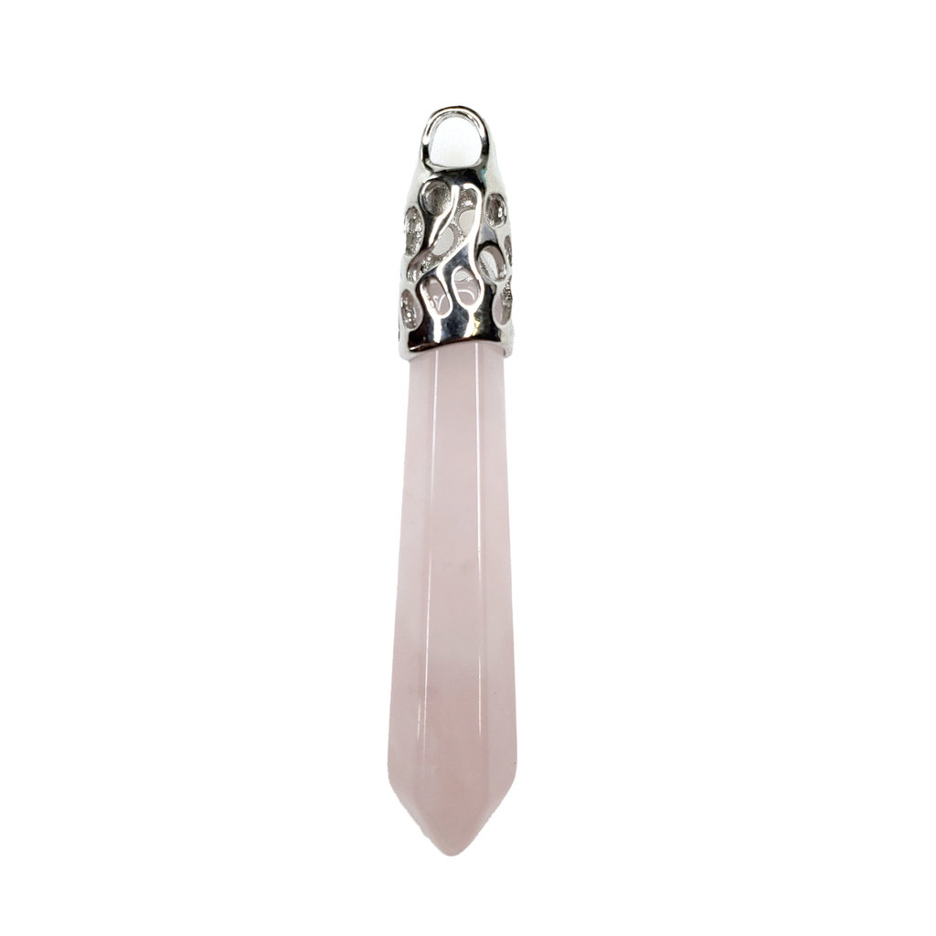 Hexagonal Rose Quartz 2" Pendant