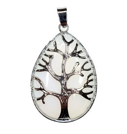 Solid Egg Tree of Life Opalite 1.5" Pendant
