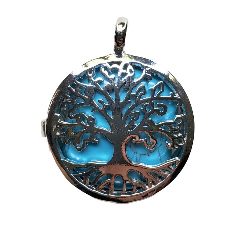 Cage Tree of Life Turquoise 1" Pendant