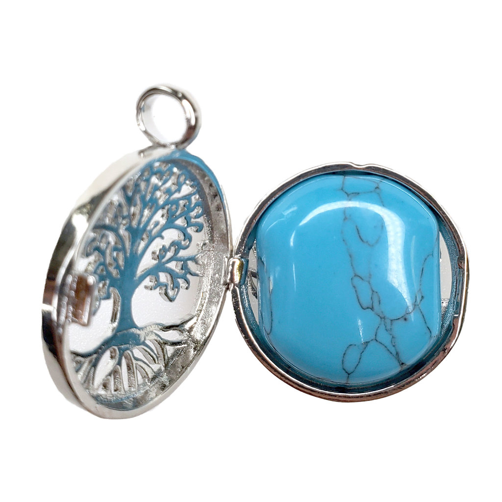 Cage Tree of Life Turquoise 1" Pendant