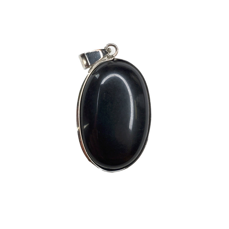 Oval Black Onyx 1" Pendant