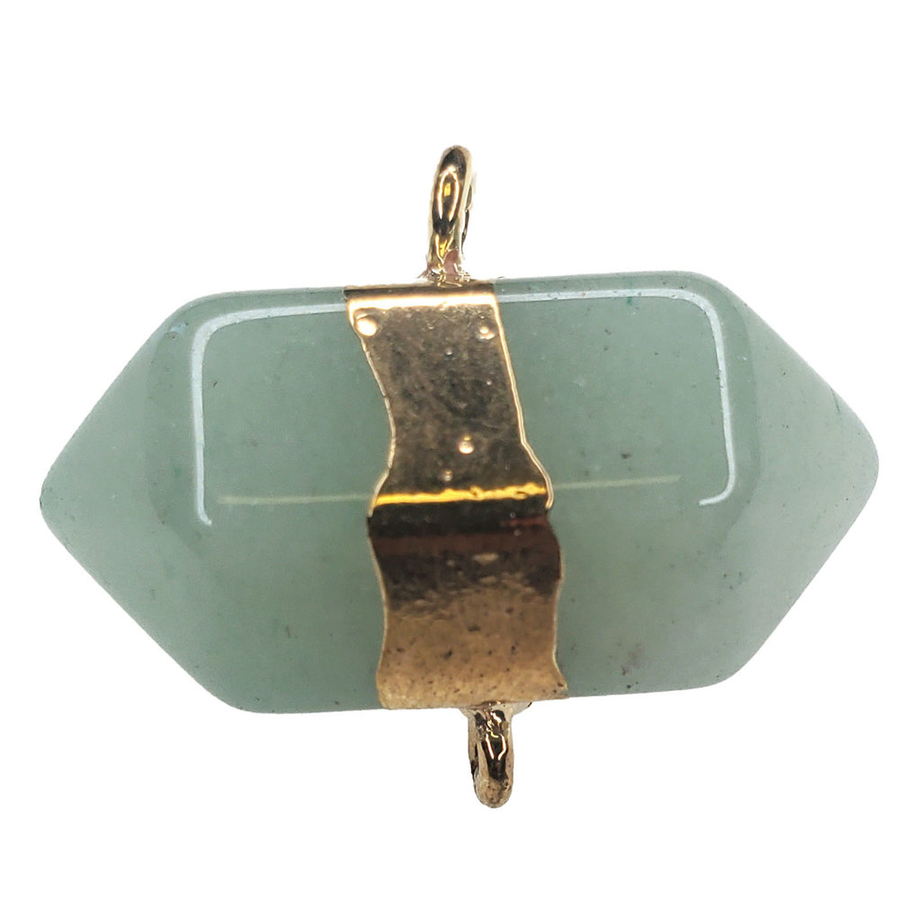 Green Aventurine Horizontal Double Point Pendant