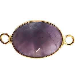 Amethyst Oval Faceted Double Loop Connector