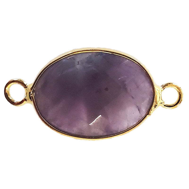 Amethyst Oval Faceted Double Loop Connector