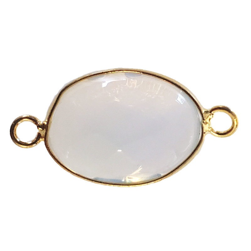 Opalite Oval Faceted Double Loop Connector