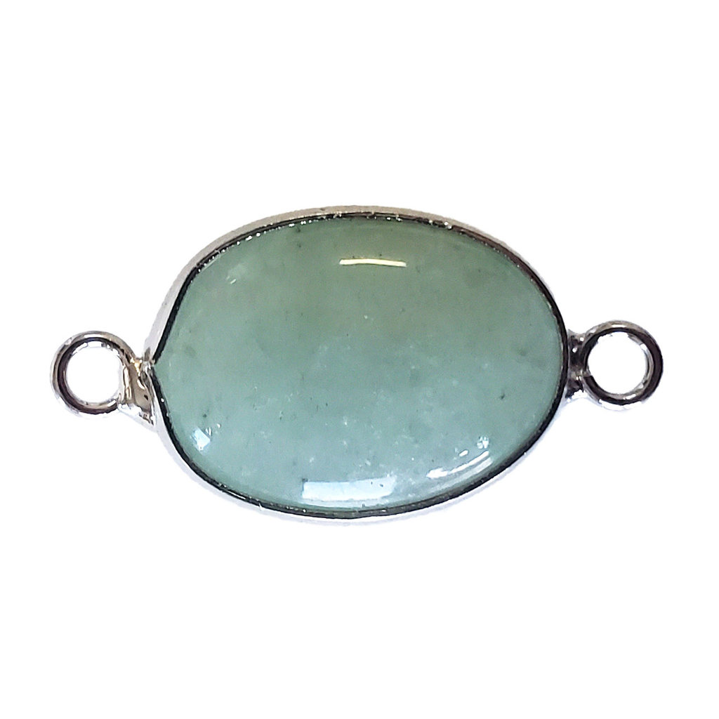 Green Aventurine Oval Double Loop Connector