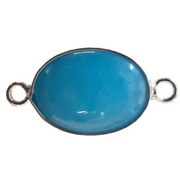 Blue Agate Oval Double Loop Connector