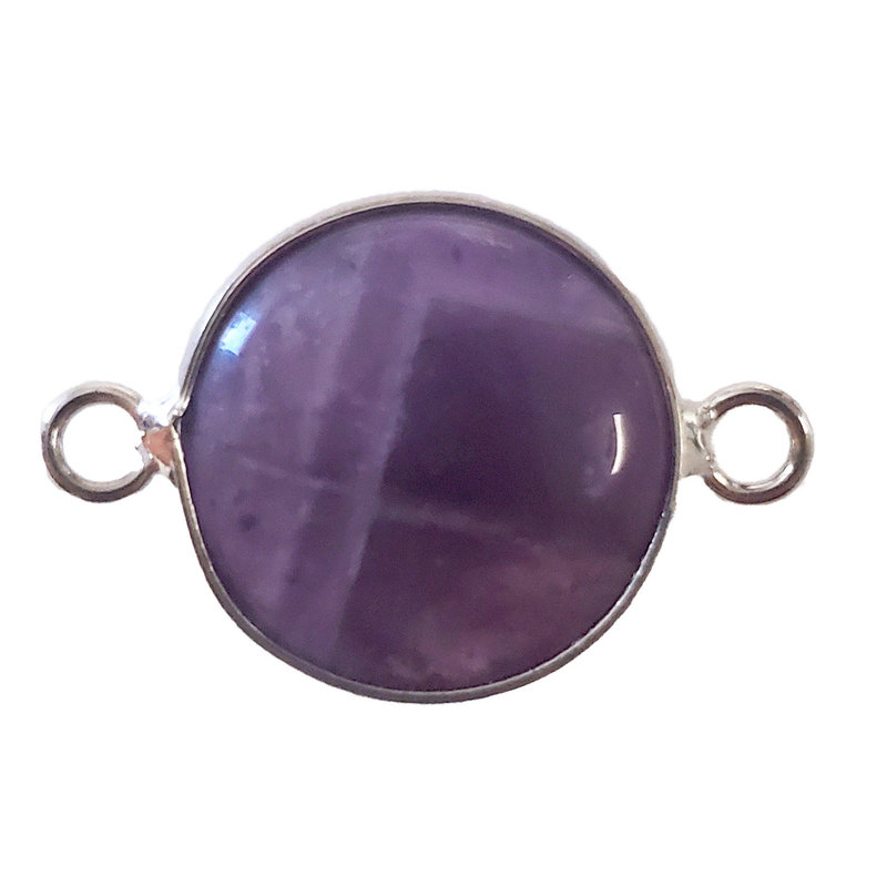 Amethyst Round Double Loop Connector