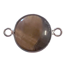 Tiger Eye Round Double Loop Connector