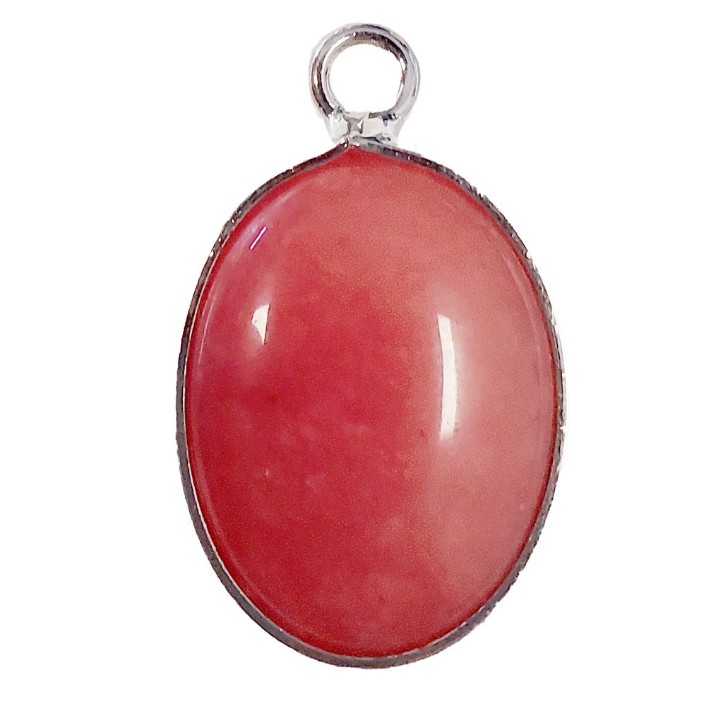 Cherry Quartz Oval Single Loop Connector