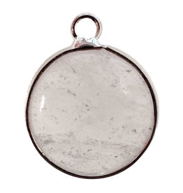 Clear Quartz Round Single Loop Connector