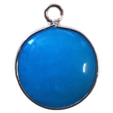 Blue Agate Round Single Loop Connector
