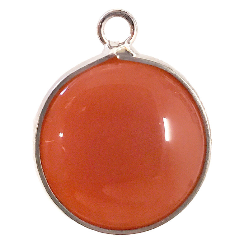 Carnelian Round Single Loop Connector