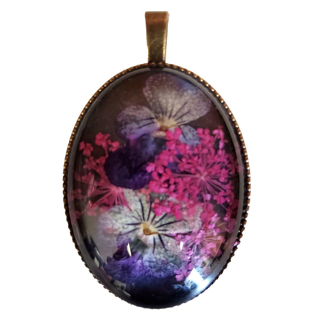 Dried Flower Pendant with Setting