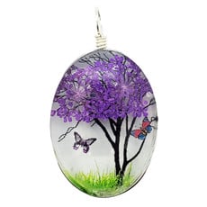 Small Dried Flower with Butterfly Pendant