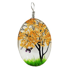 Medium Dried Flower with Butterfly Pendant