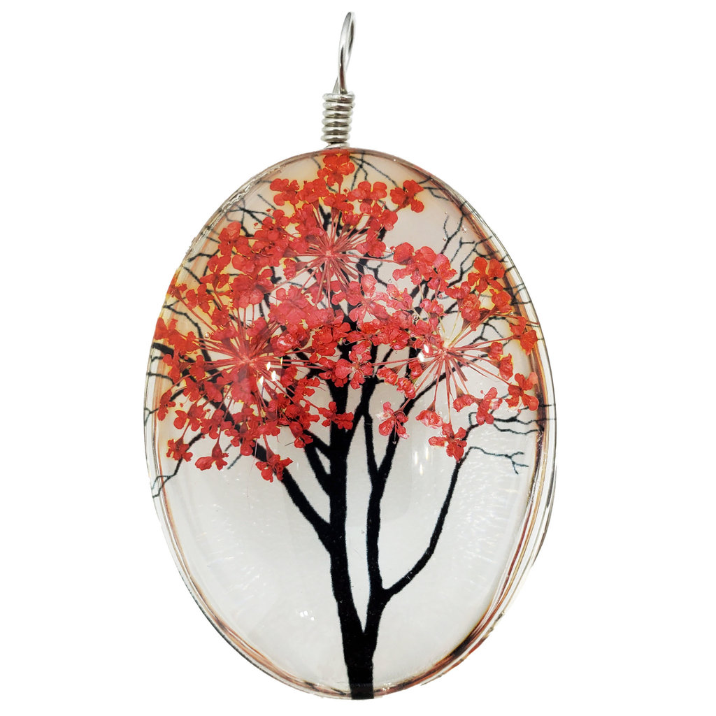 Large Dried Flower Tree Pendant