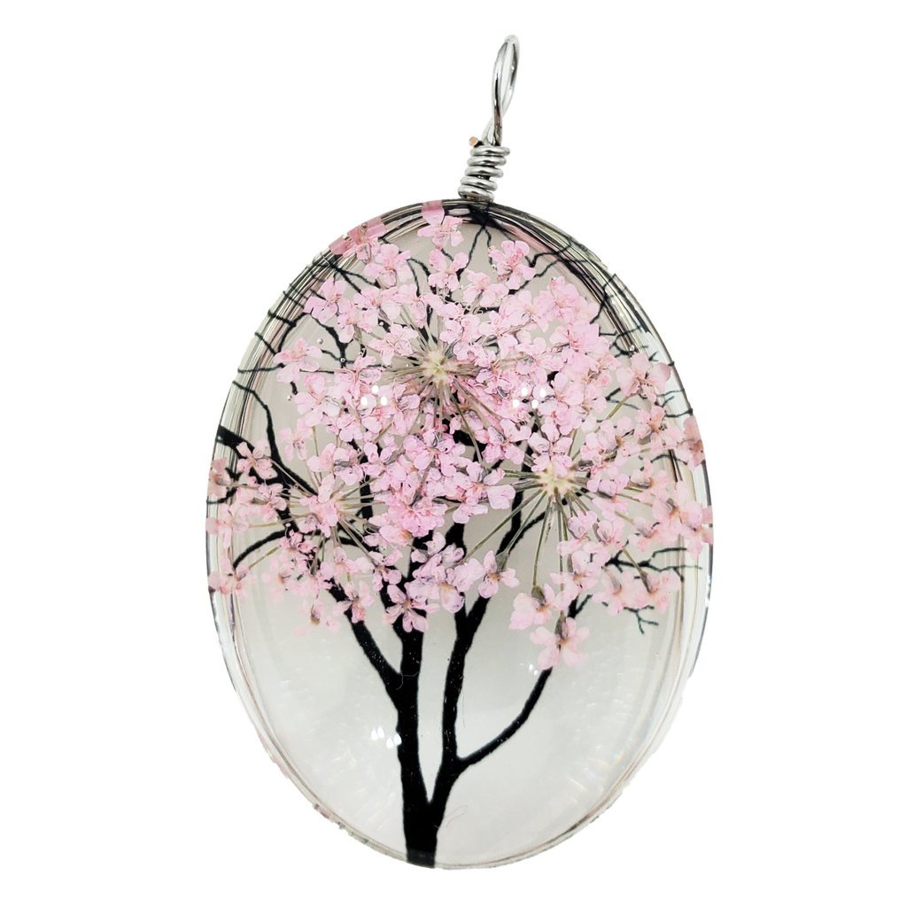 Large Dried Flower Tree Pendant