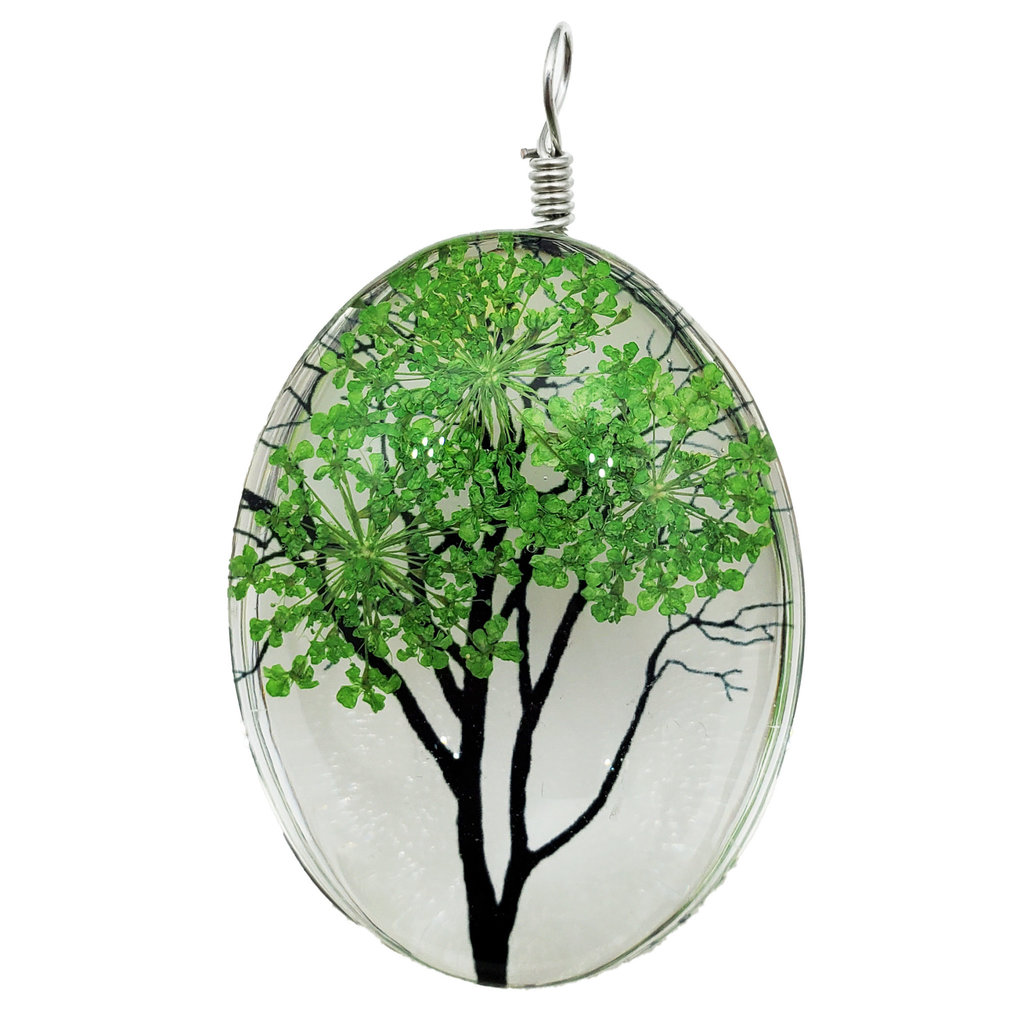 Large Dried Flower Tree Pendant